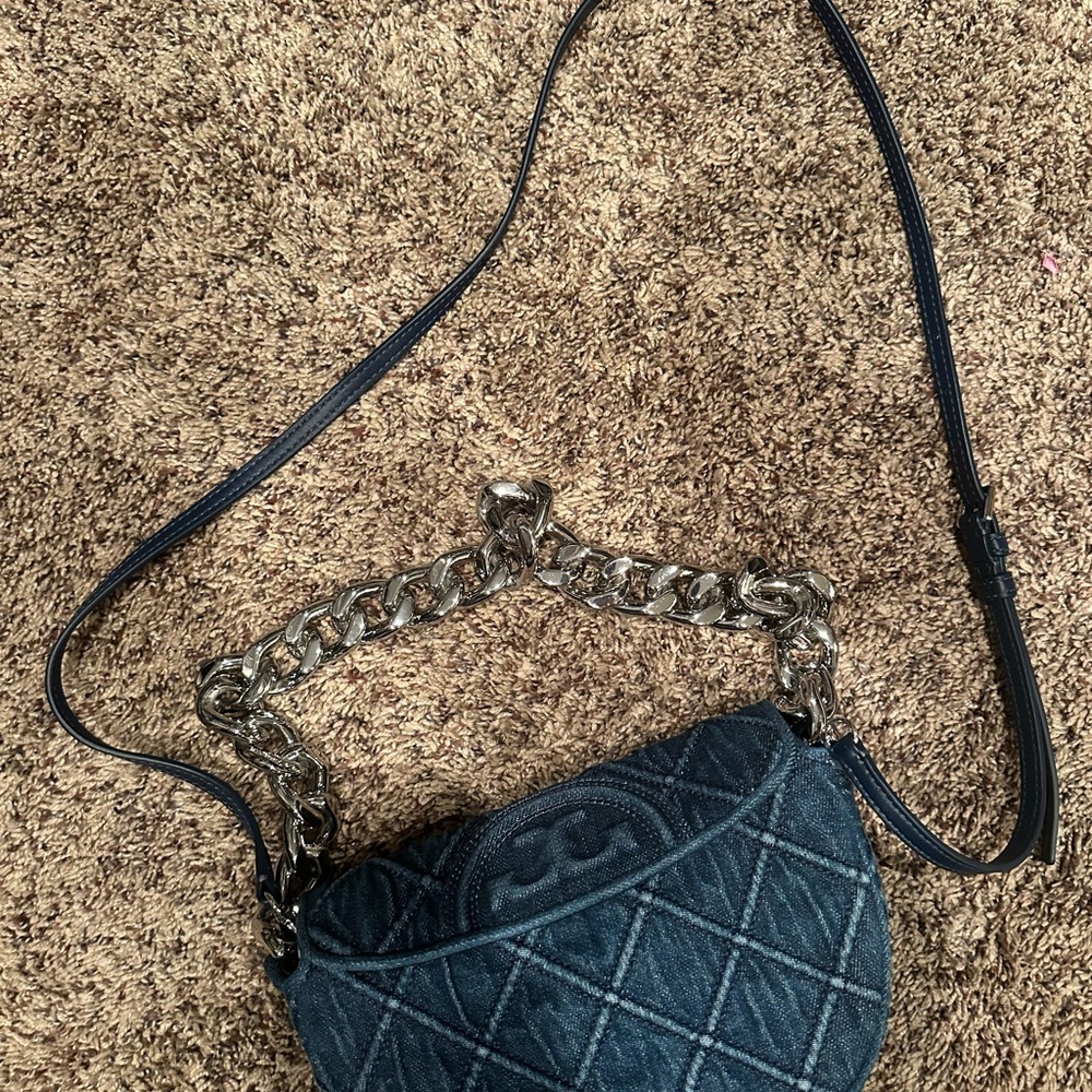 Tory Burch Denim Crescent bag